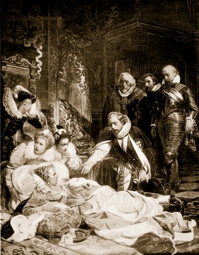 The Death of Queen Elizabeth, March 24th, 1603, Illustration from Hutchinson